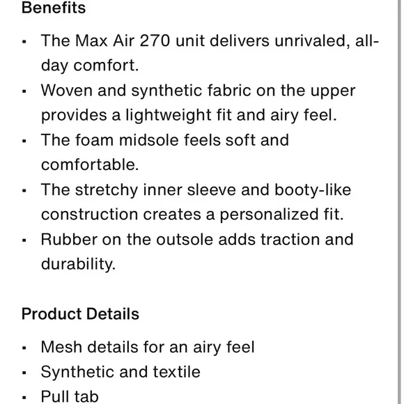 Nike Air Max 270 Black and White Sneakers - Picture 12 of 12